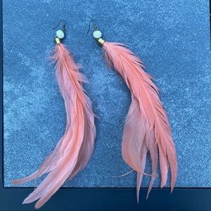 Long feather earrings